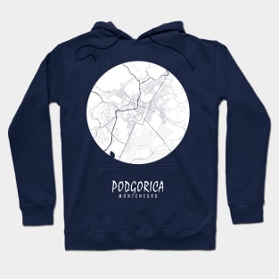 Podgorica, Montenegro City Map - Full Moon Hoodie